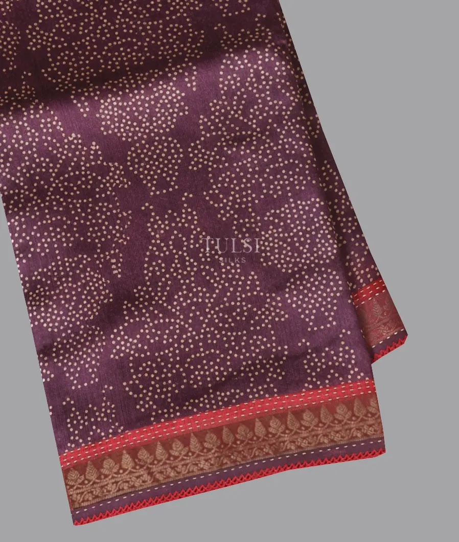 Purple Tussar Printed Saree T672974-image