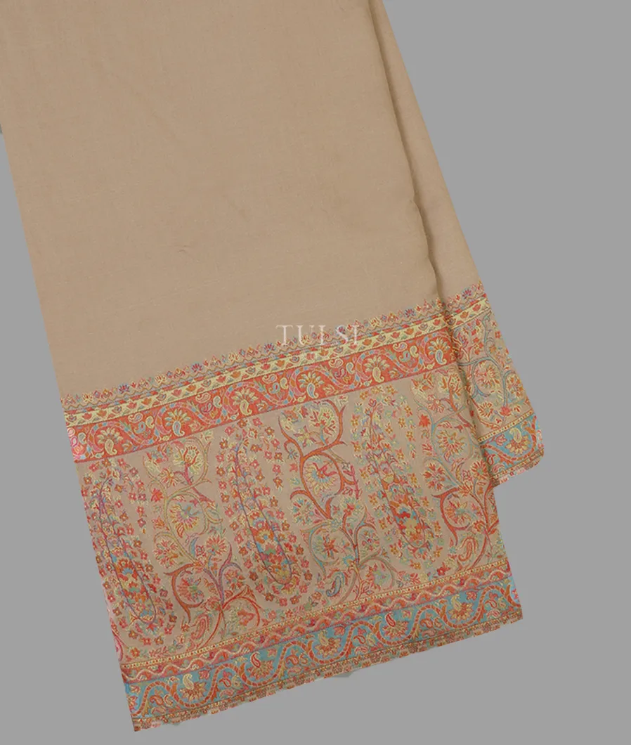 Beige Kashmir Kani Silk Saree T597534-1-image