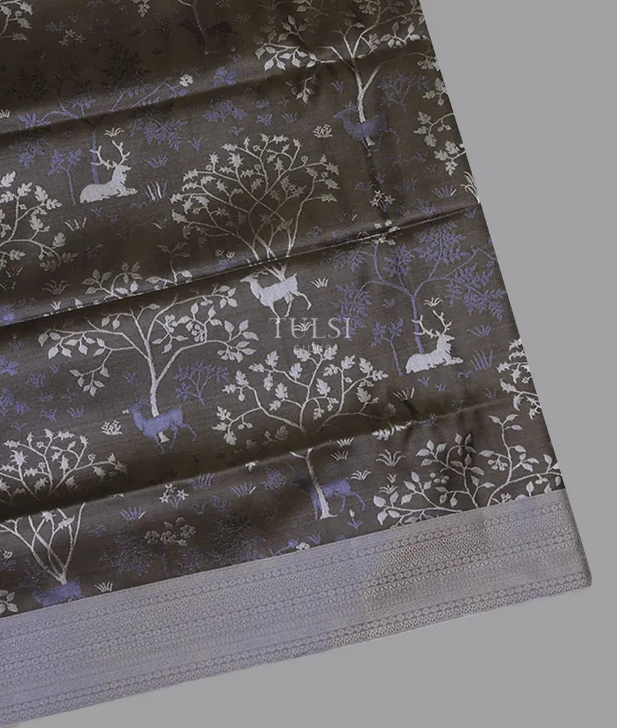 Blackish Grey Soft Silk Saree T659522-image