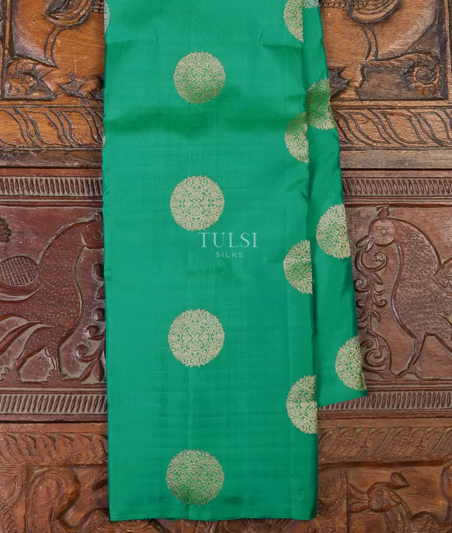 Bluish Green Kanjivaram Silk Saree T671904-image