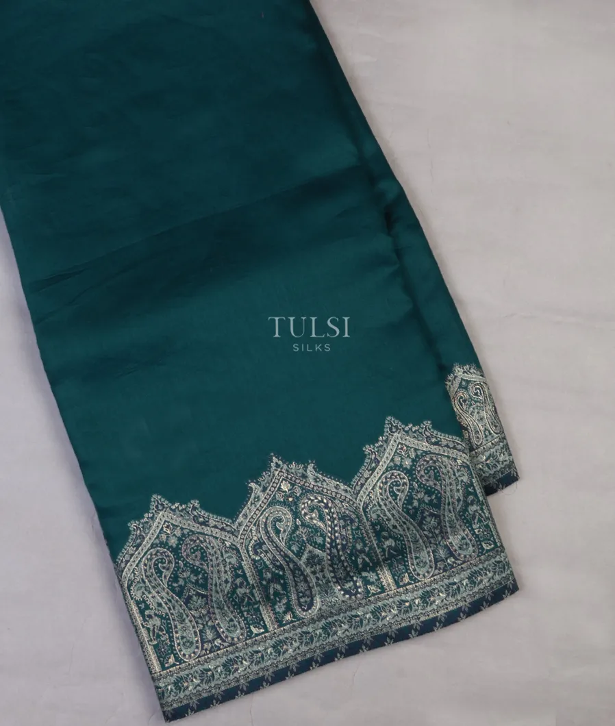 Peacock Blue Kashmir Kani Silk Saree T645053-image