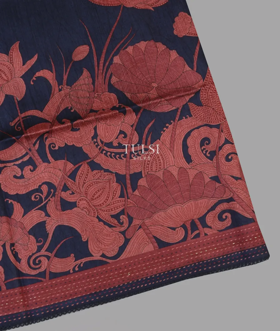 Blue Tussar Printed Saree T672986-image