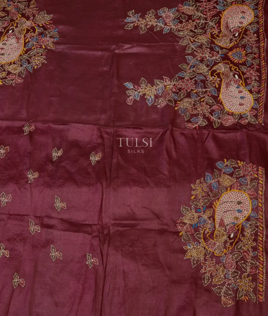 burgundy-tussar-embroidery-blouse-t669858-t669858-b