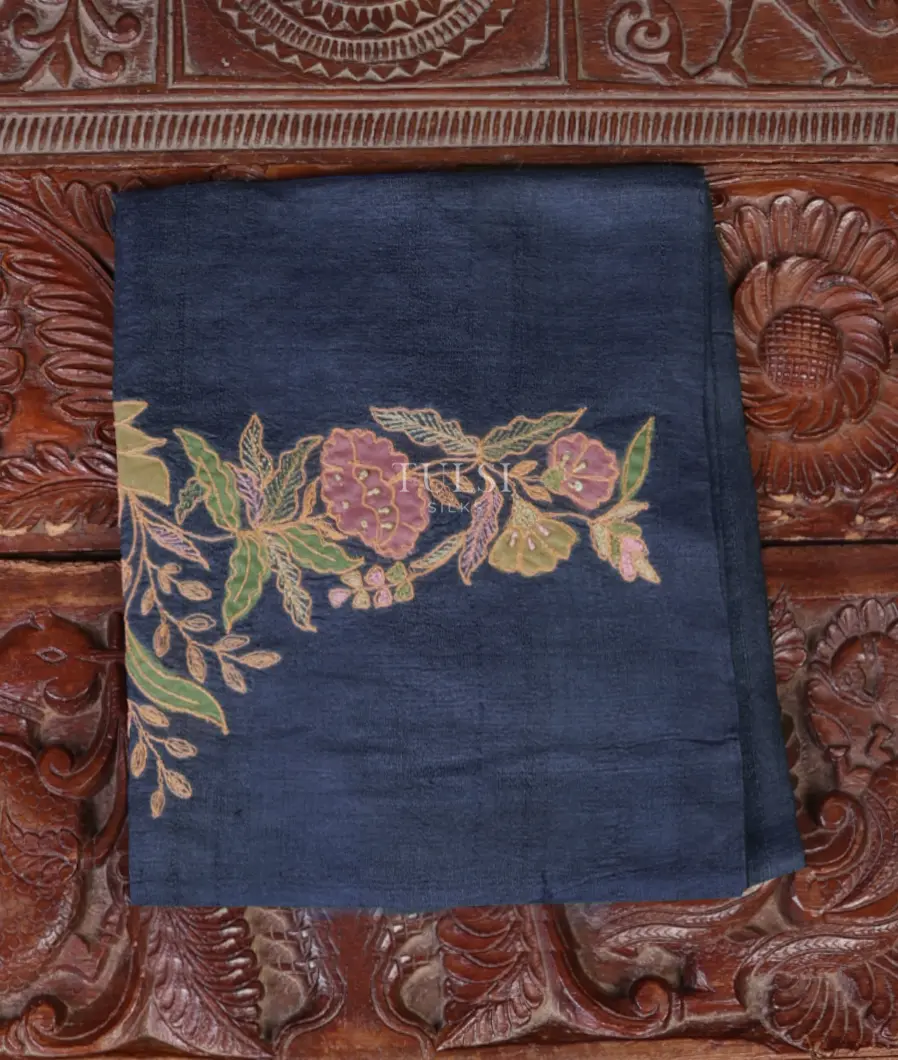 Blue Tussar Embroidery Blouse T635778-image