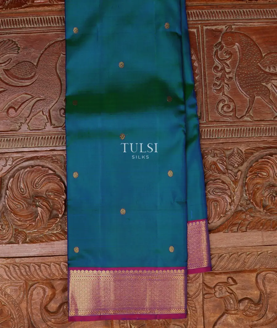 Peacock Blue Kanjivaram Silk Saree T671052-image