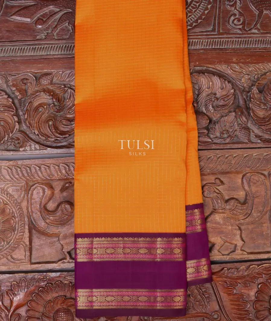 Orangish Yellow Kanjivaram Silk Saree T670797-image