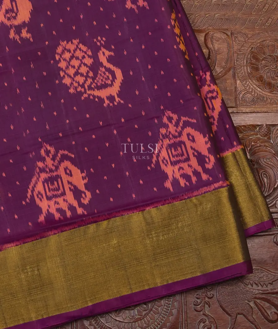 Purple Patola Silk Saree T674563-image