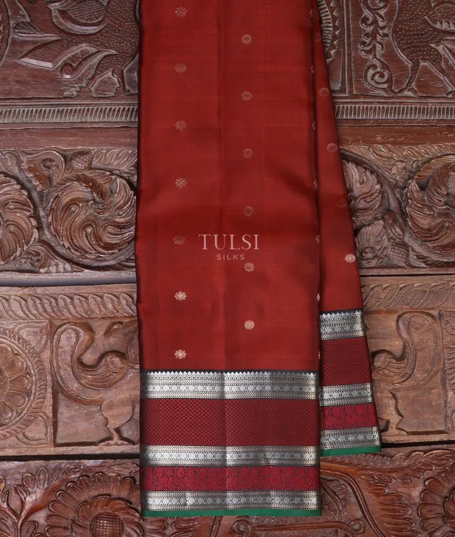 Rust Maroon Kanjivaram Silk Saree T673629-image