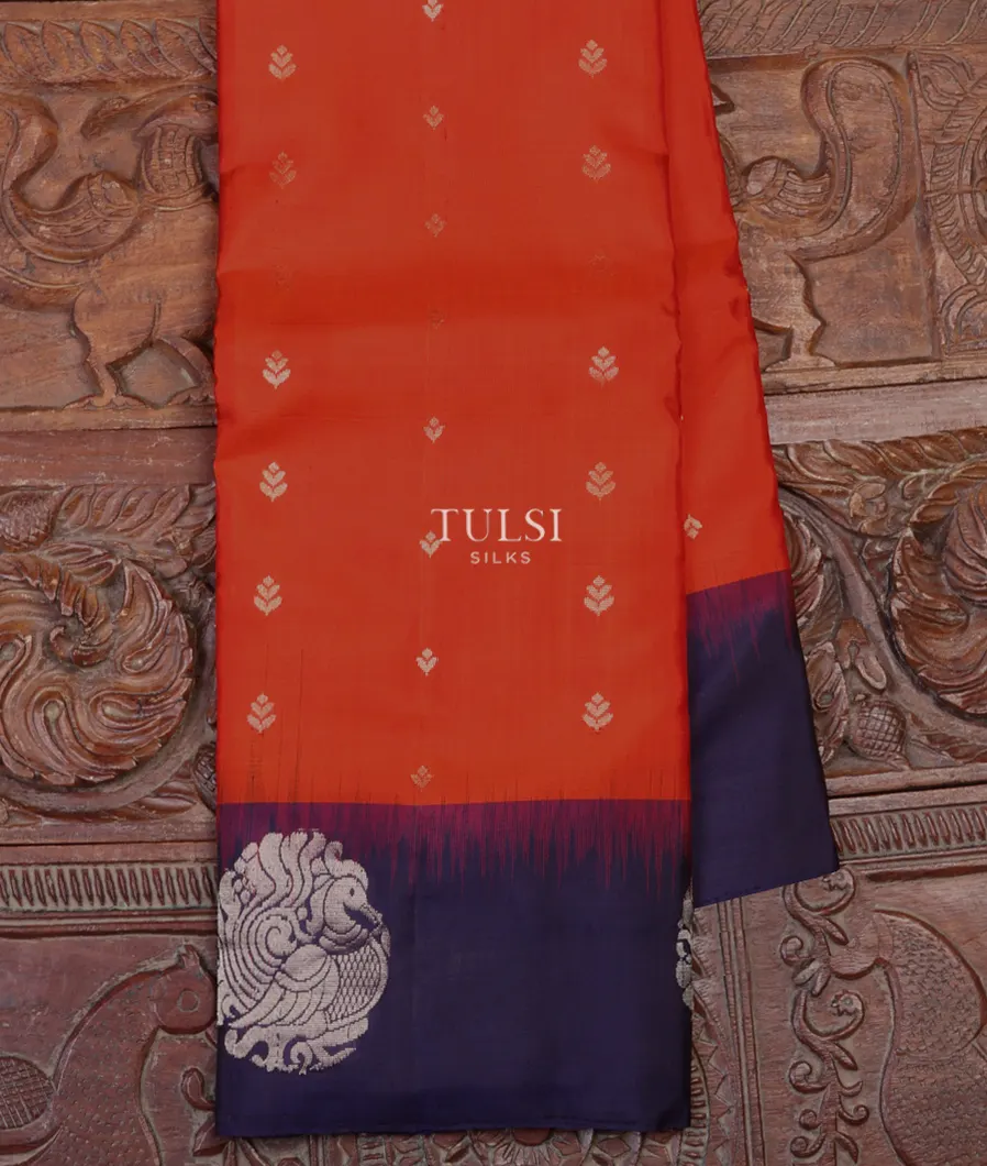 Reddish Orange Soft Silk Saree T673956-image
