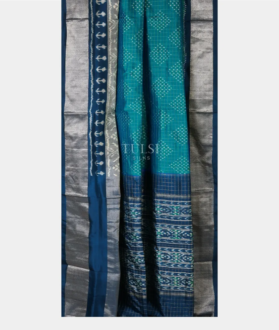 peacock-blue-ikat-silk-saree-t663742-t663742-b