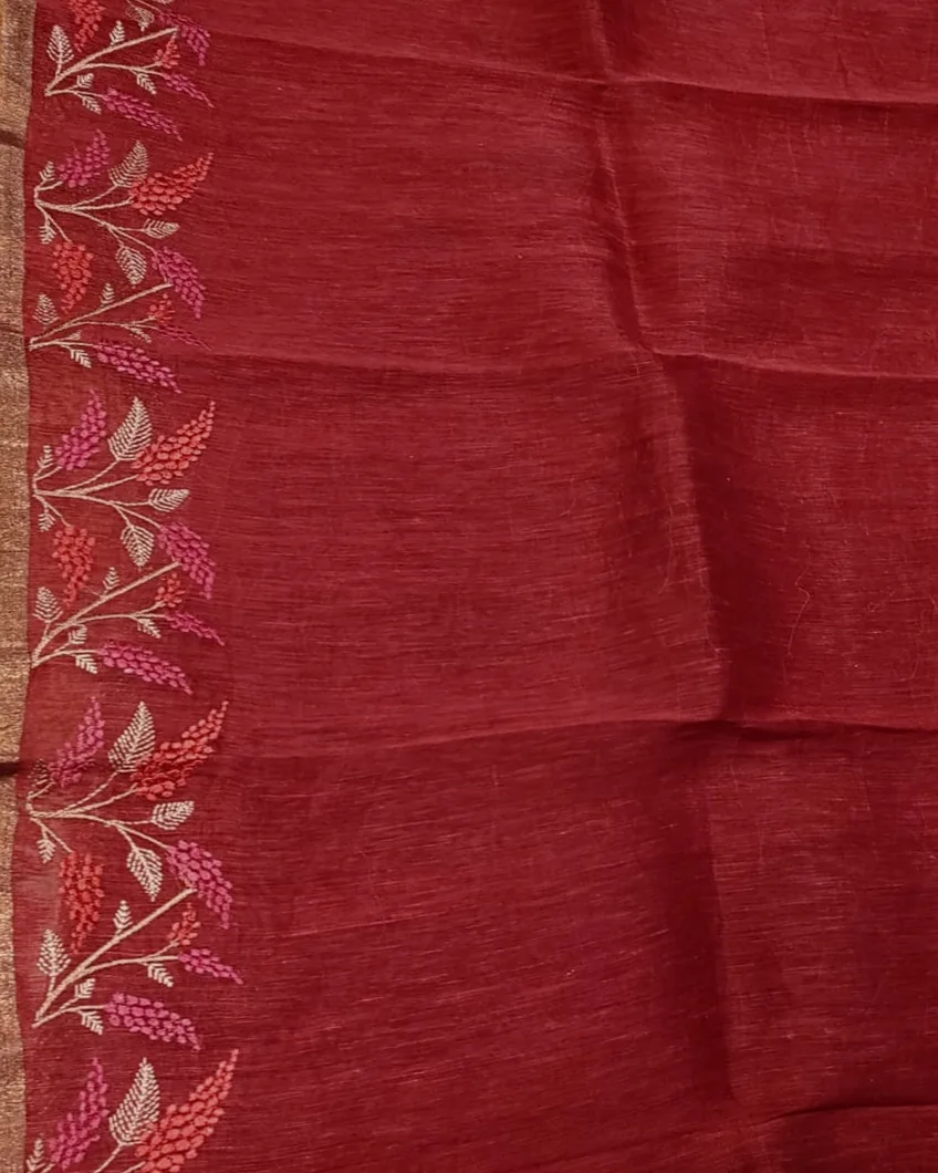 maroon-linen-printed-saree-t410004-t410004-c