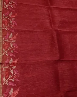 maroon-linen-printed-saree-t410004-t410004-c