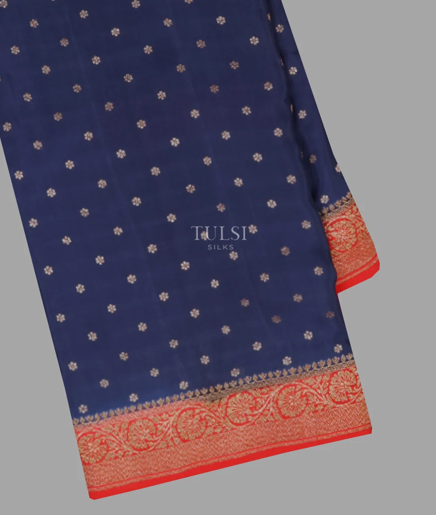 Blue Banaras Crepe Silk Saree T654217-image