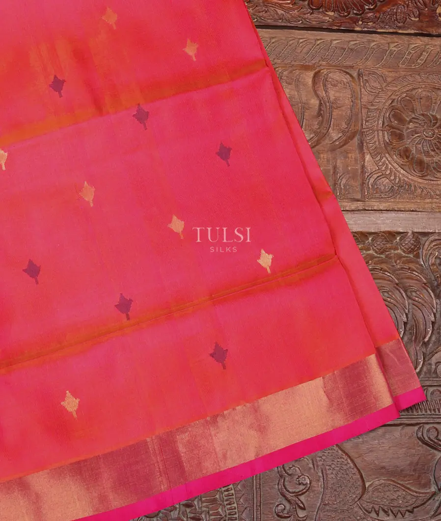 Orangish pink Uppada Silk Saree T672898-image
