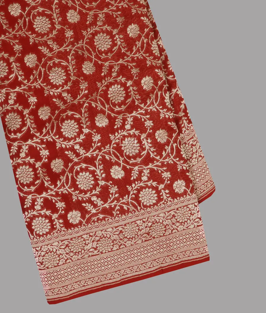 Red Banaras Georgette Silk Saree T654535-image