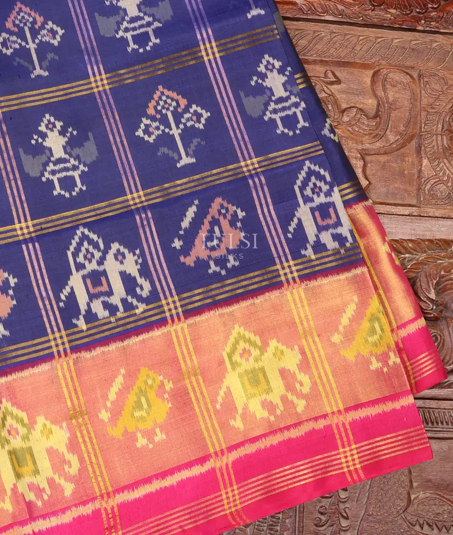 Blue Patola Silk Saree T674575-image
