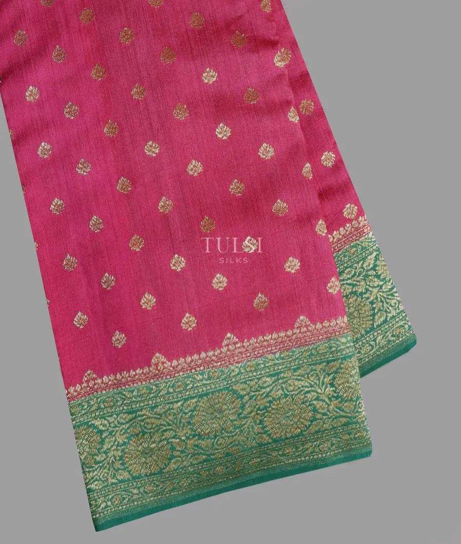 Pink Banaras Tussar Saree T615704-image