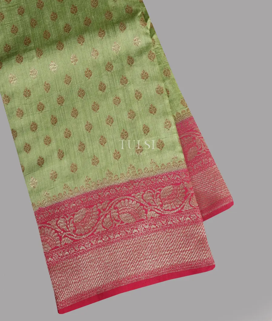Green Banaras Tussar Saree T675167-image
