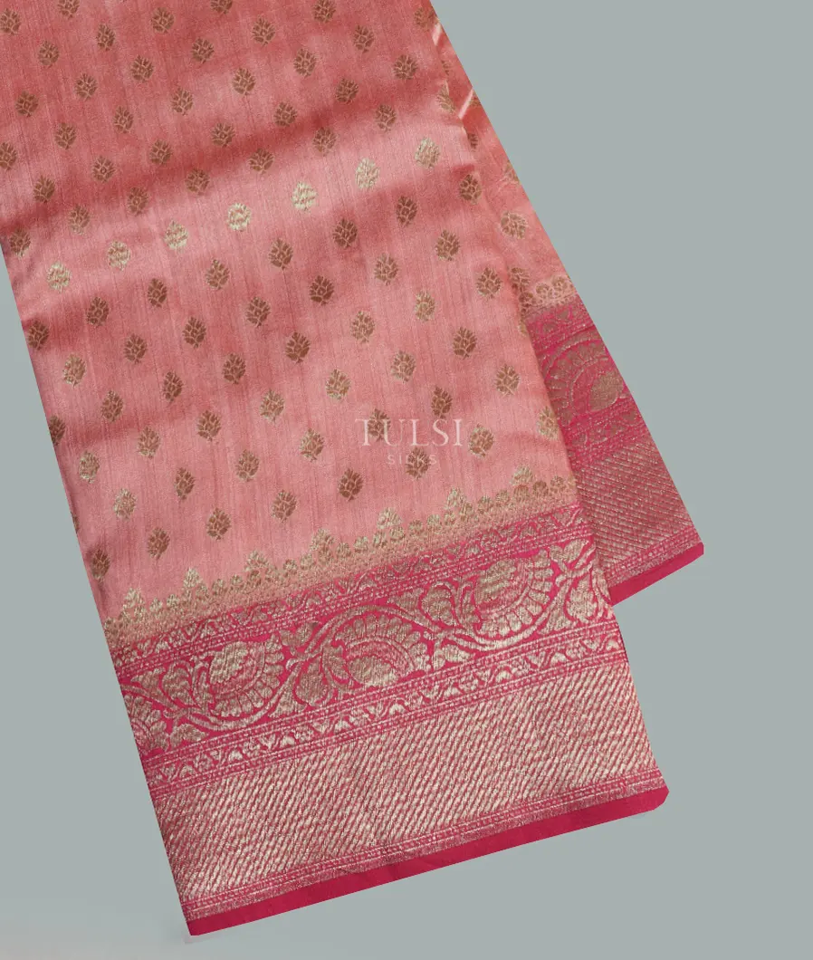 Pink Banaras Tussar Saree T675159-image