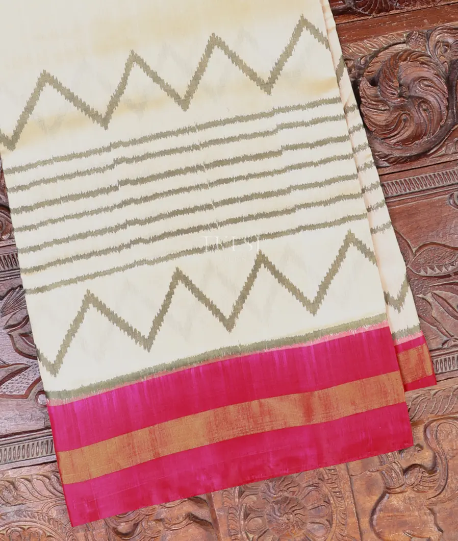 Off - White Patola Silk Saree T632652-image