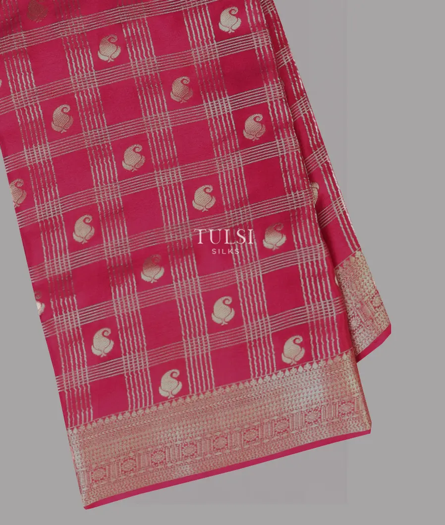 Dark Pink Mysore Silk Saree T675535-image