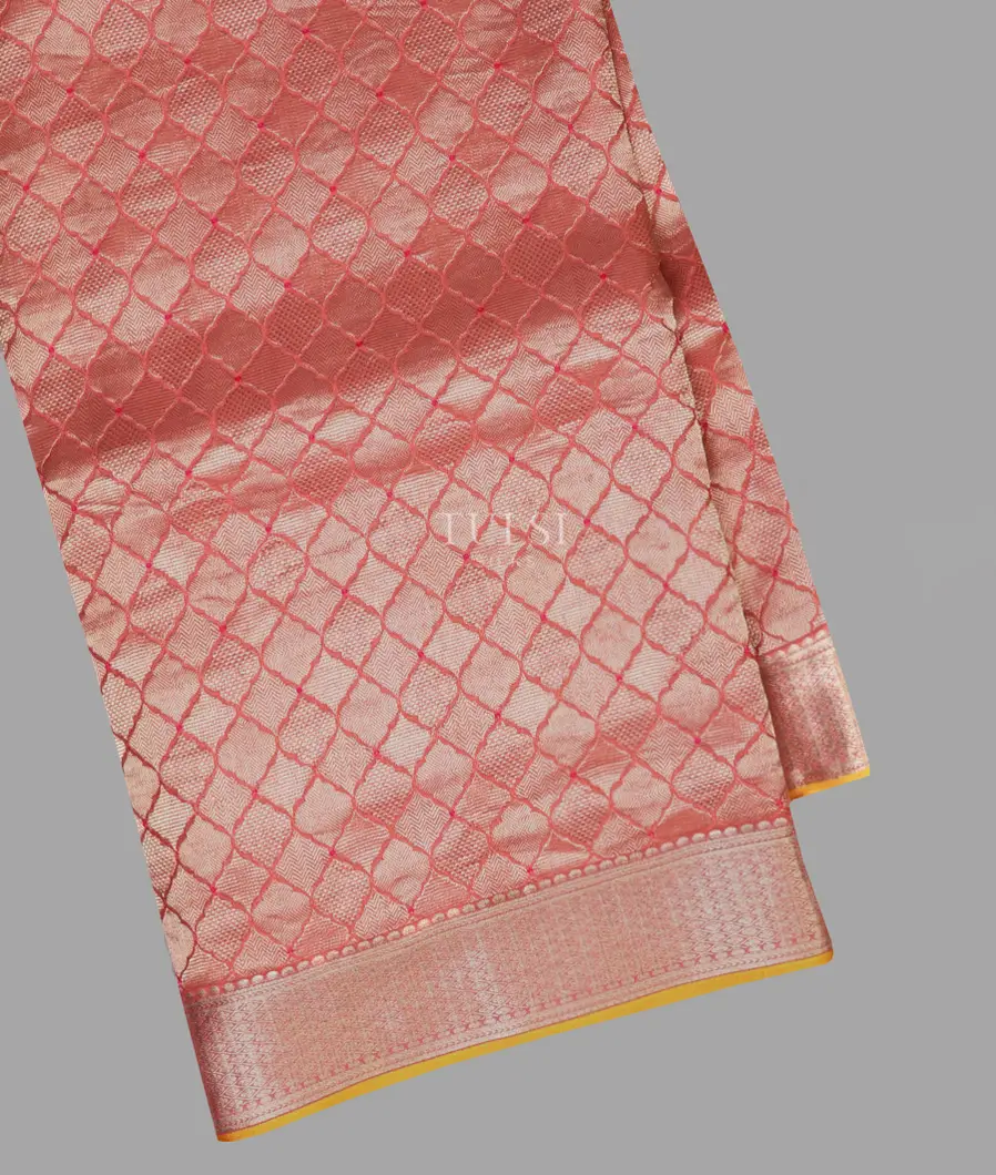 Coral Pink Mysore Crepe Silk Saree T661674-image