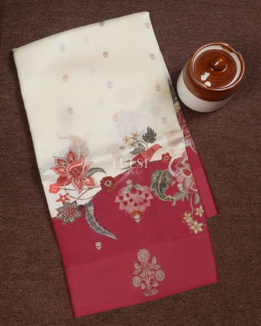 Off - White Banaras Silk Saree T675180-image