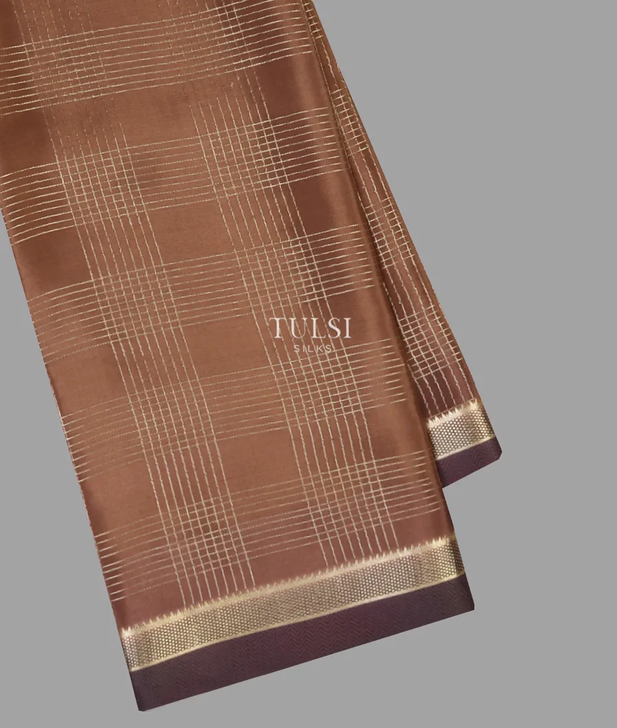 Brown Mysore Silk Saree T673975-image