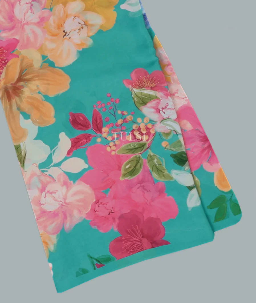 Blue Crepe Silk Saree T598814-image