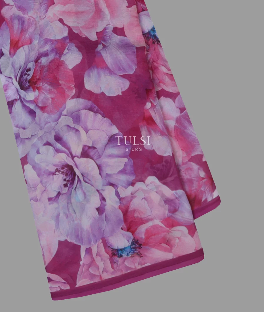 Purple Chiffon Silk Saree T658110-image