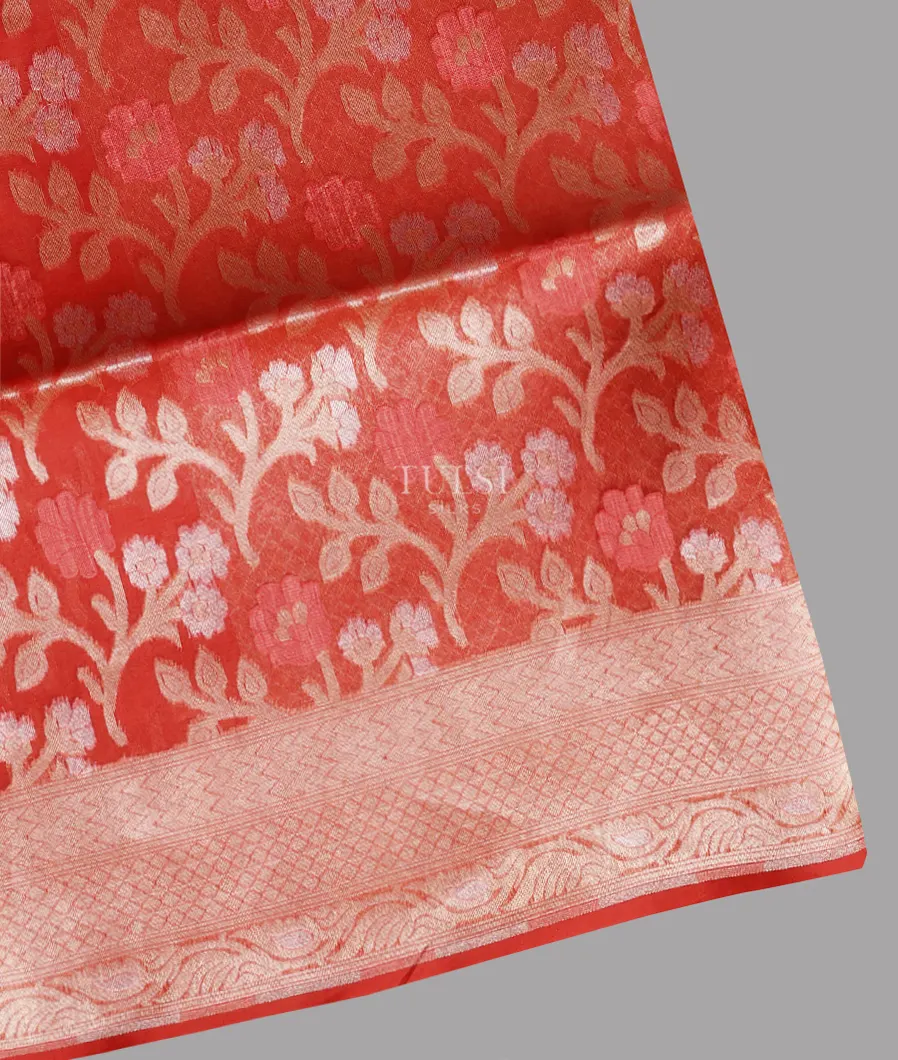 Red Banaras Organza Saree T620870-image