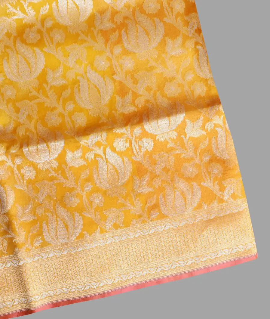 Yellow Banaras Kathan Silk Saree T674472-image