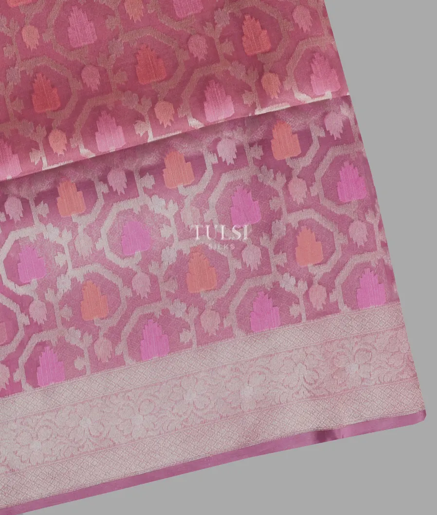 Pink Banaras Organza Saree T675249-image