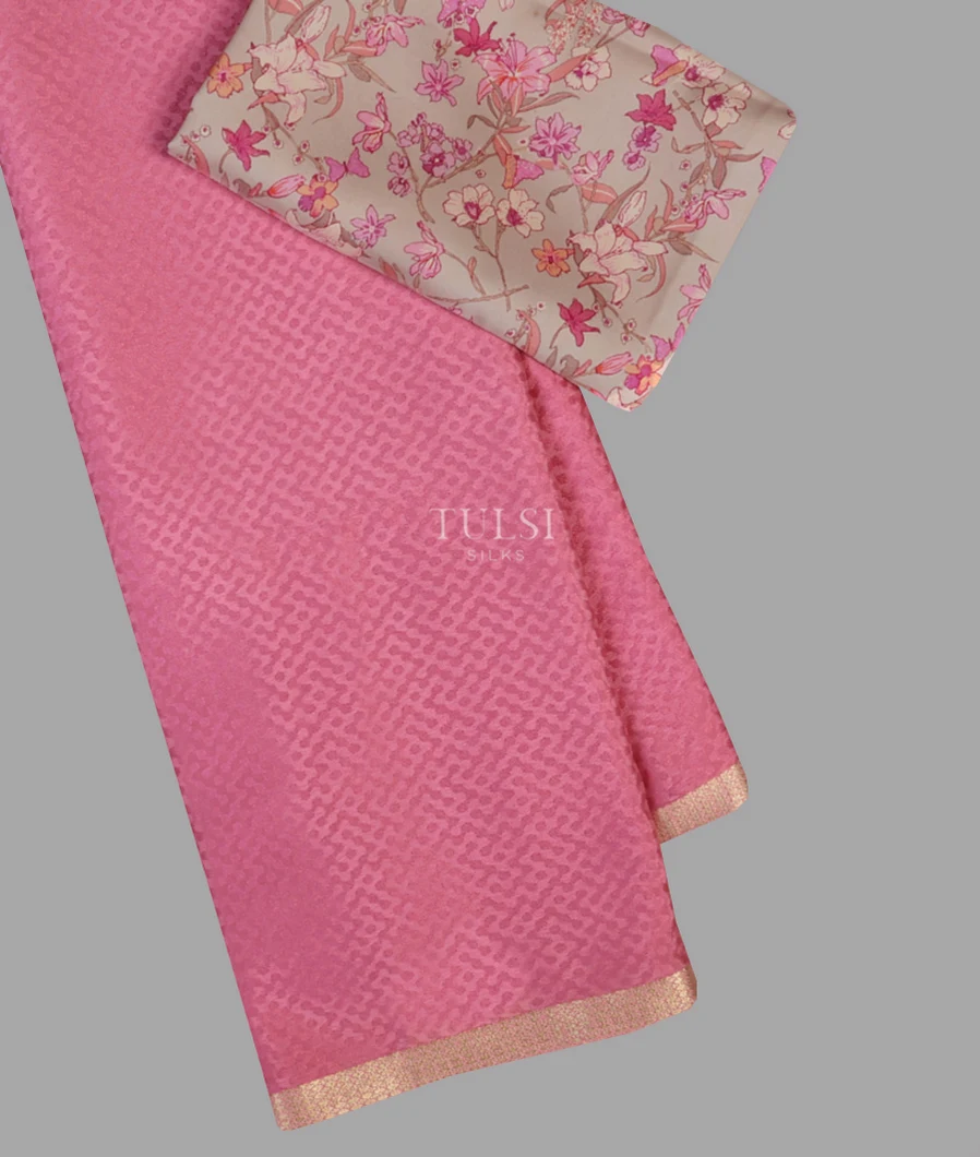 Pink Mysore Crepe Silk Saree T665709-image