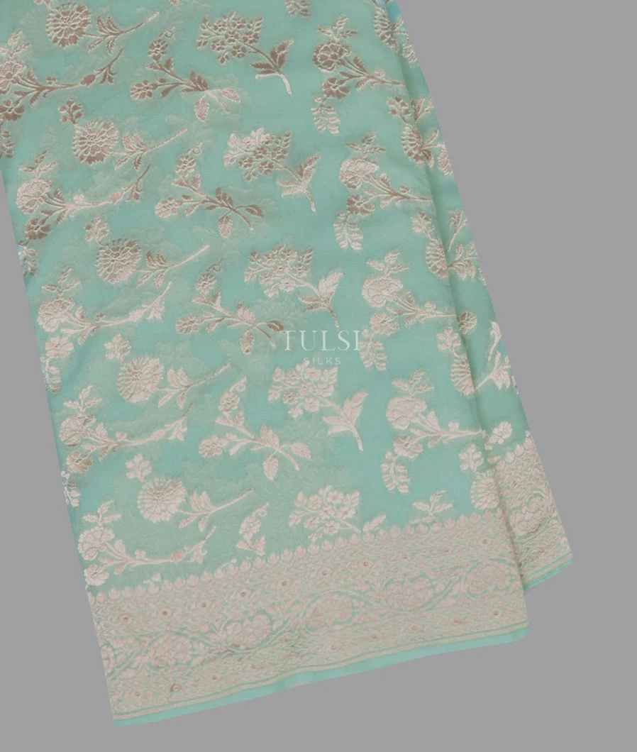 Blue Banaras Georgette Silk Saree T654166-image