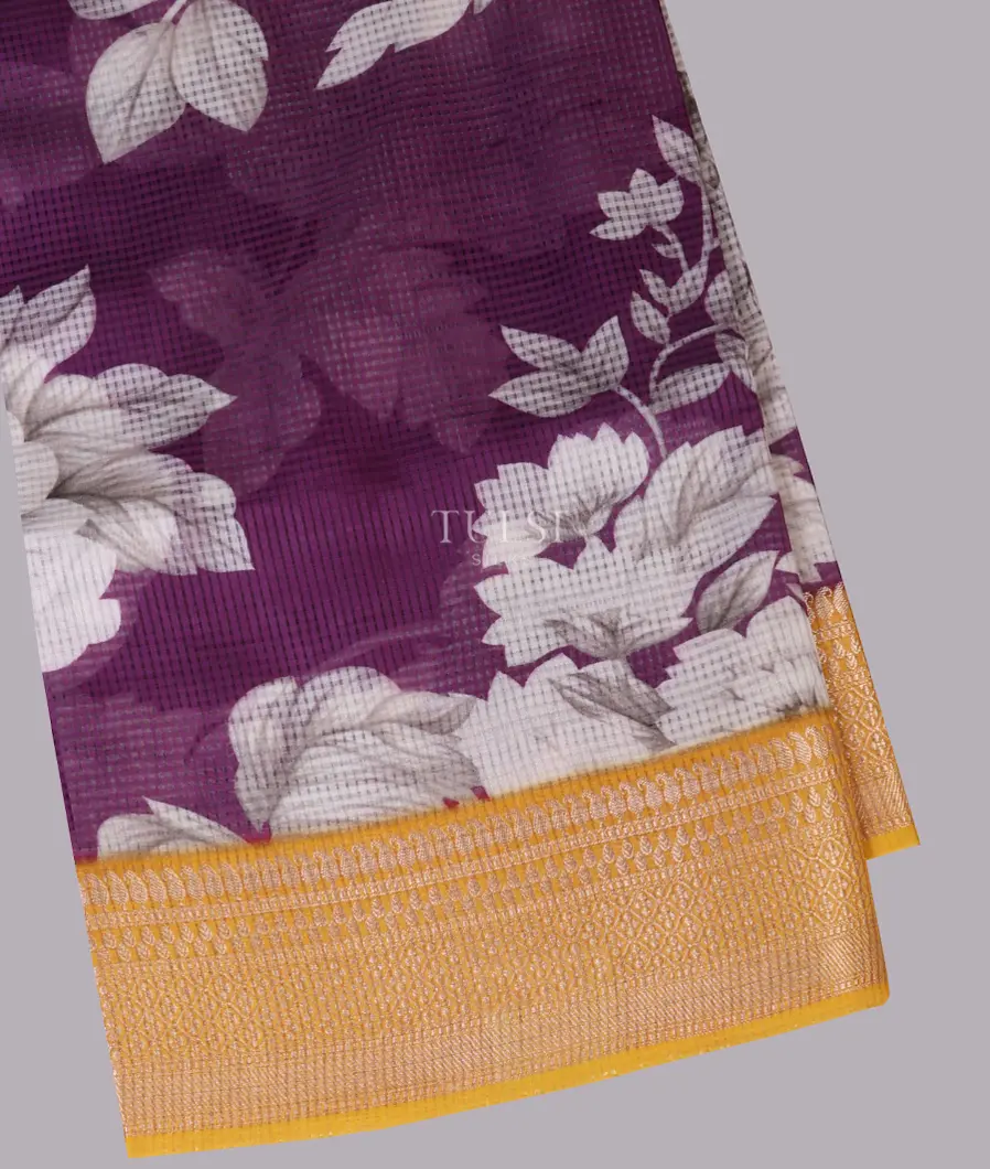 Purple Mercerised Cotton Saree T640117-image