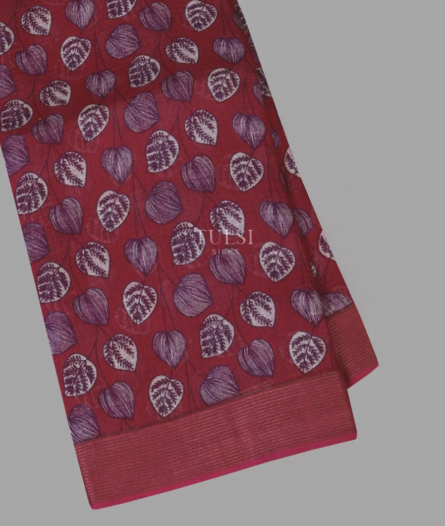 Maroon Kota Cotton Saree T672096-image