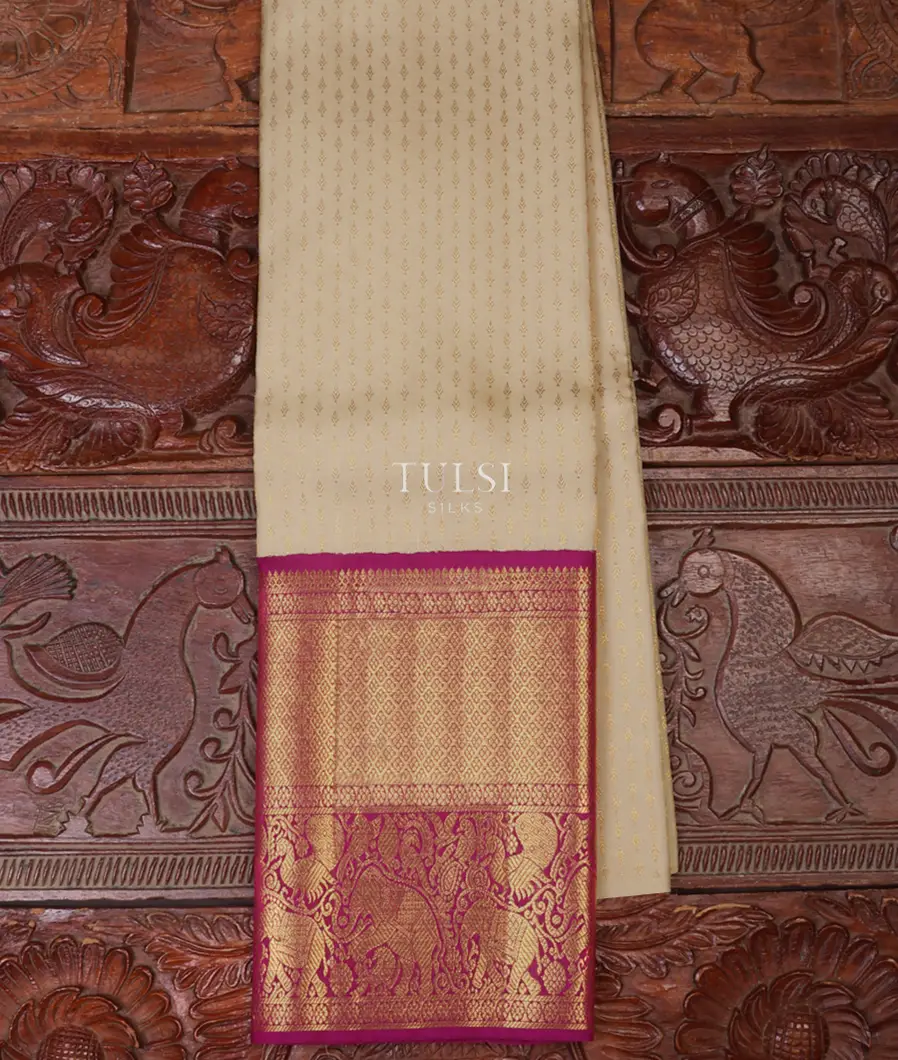 Light Beige Kanjivaram Silk Pavadai T674545-image