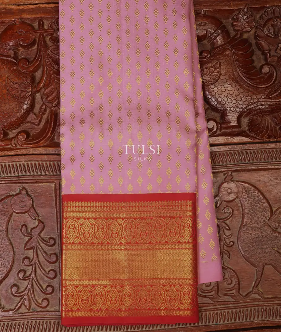 Lavender Pink Kanjivaram Silk Kids Pavadai T611372-image