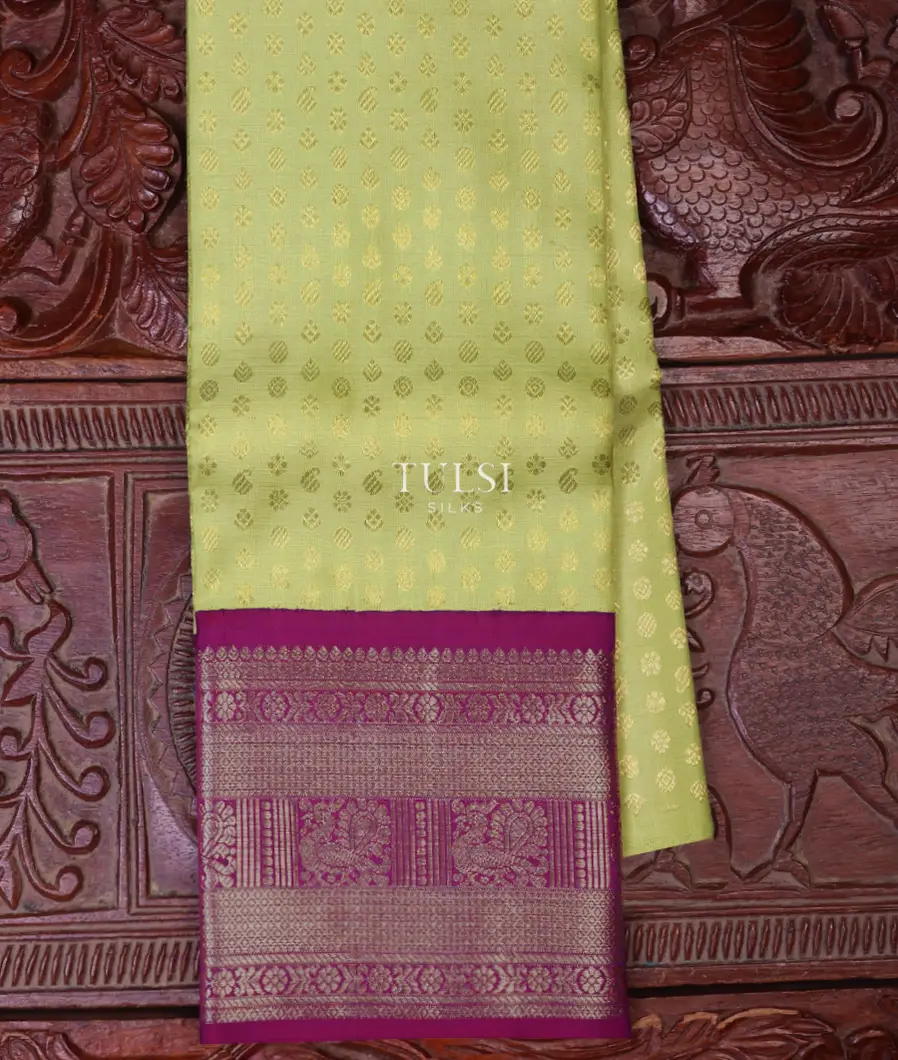 Green Kanjivaram Silk Kids Pavadai T563673-image