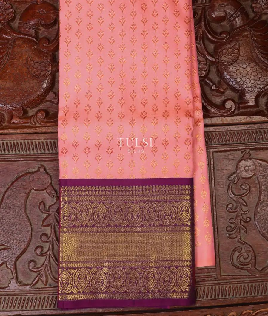 Pink Kanjivaram Silk Kids Pavadai T619454-1-image