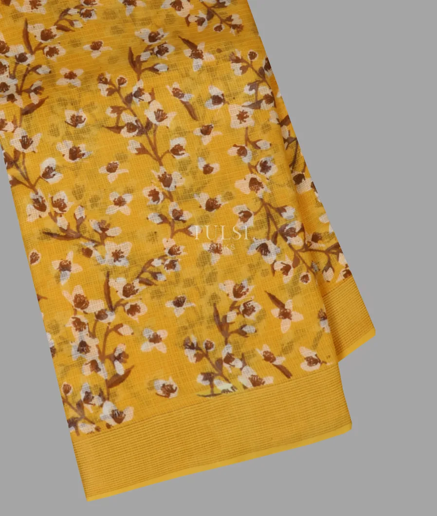 Yellow Kota Cotton Saree T672043-image