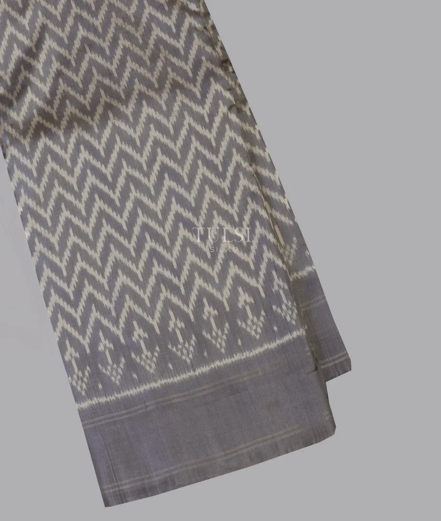 Grey Ikat Silk Saree T675586-image