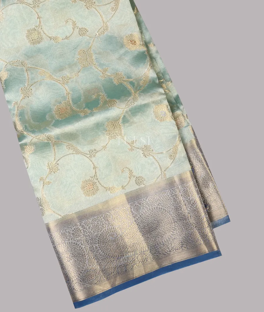 Blue Banaras Tissue Organza Saree T676962-image