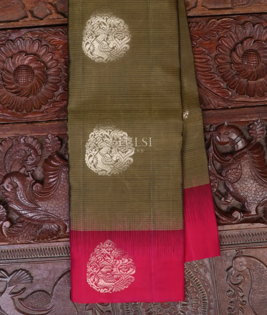 Greenish Brown Soft Silk Saree T673960-image