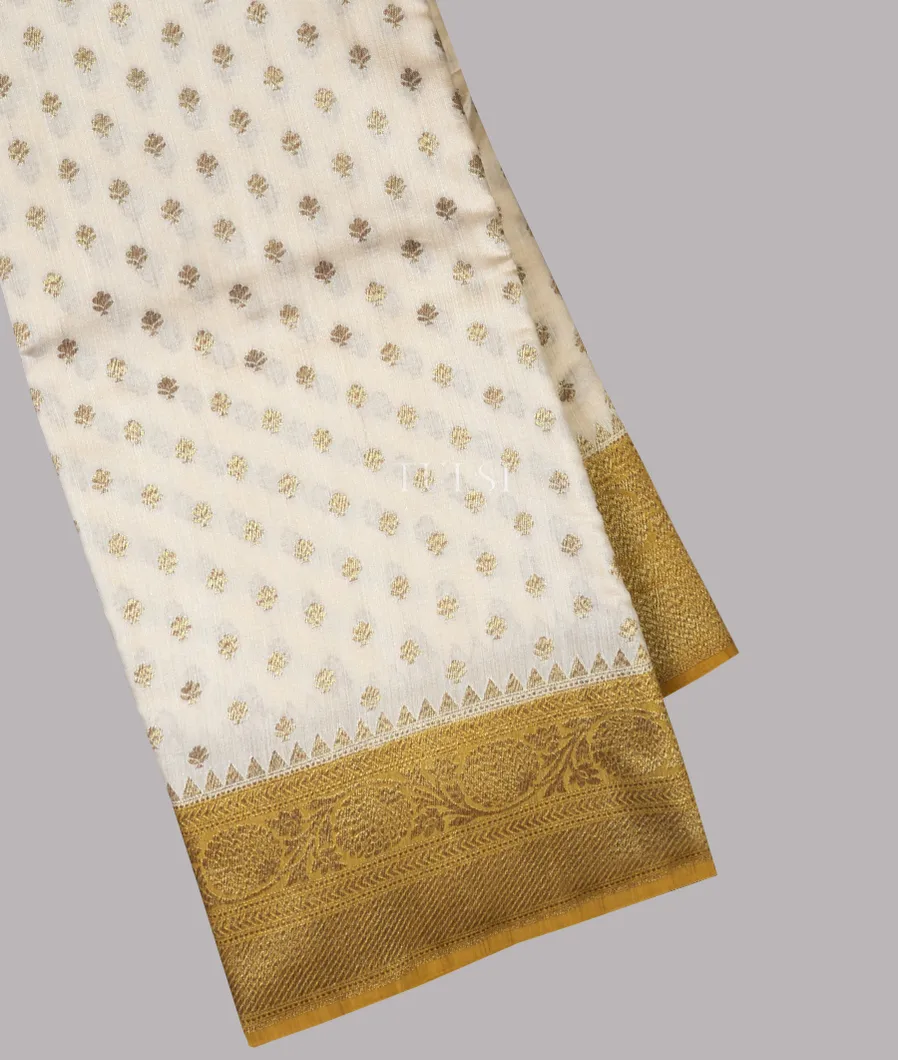 Off-White Banaras Tussar Saree T675175-image