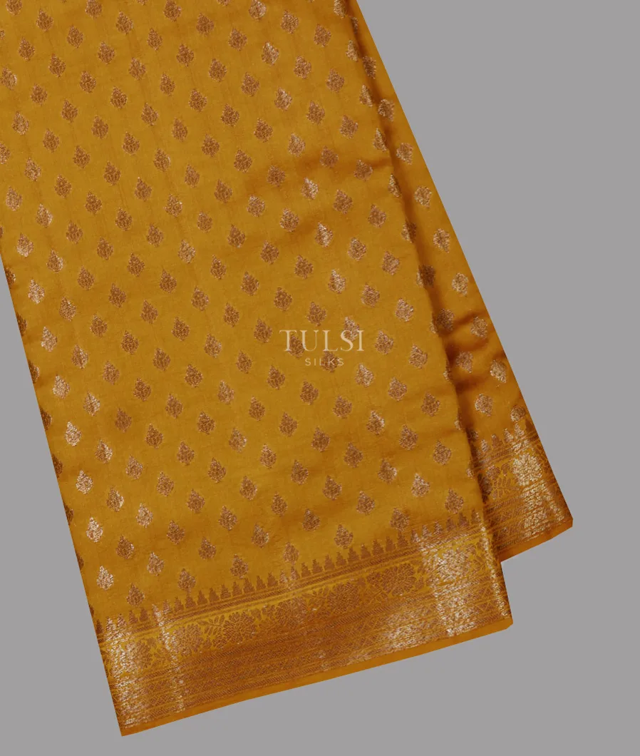 Yellow Banaras Silk Saree T674817-image