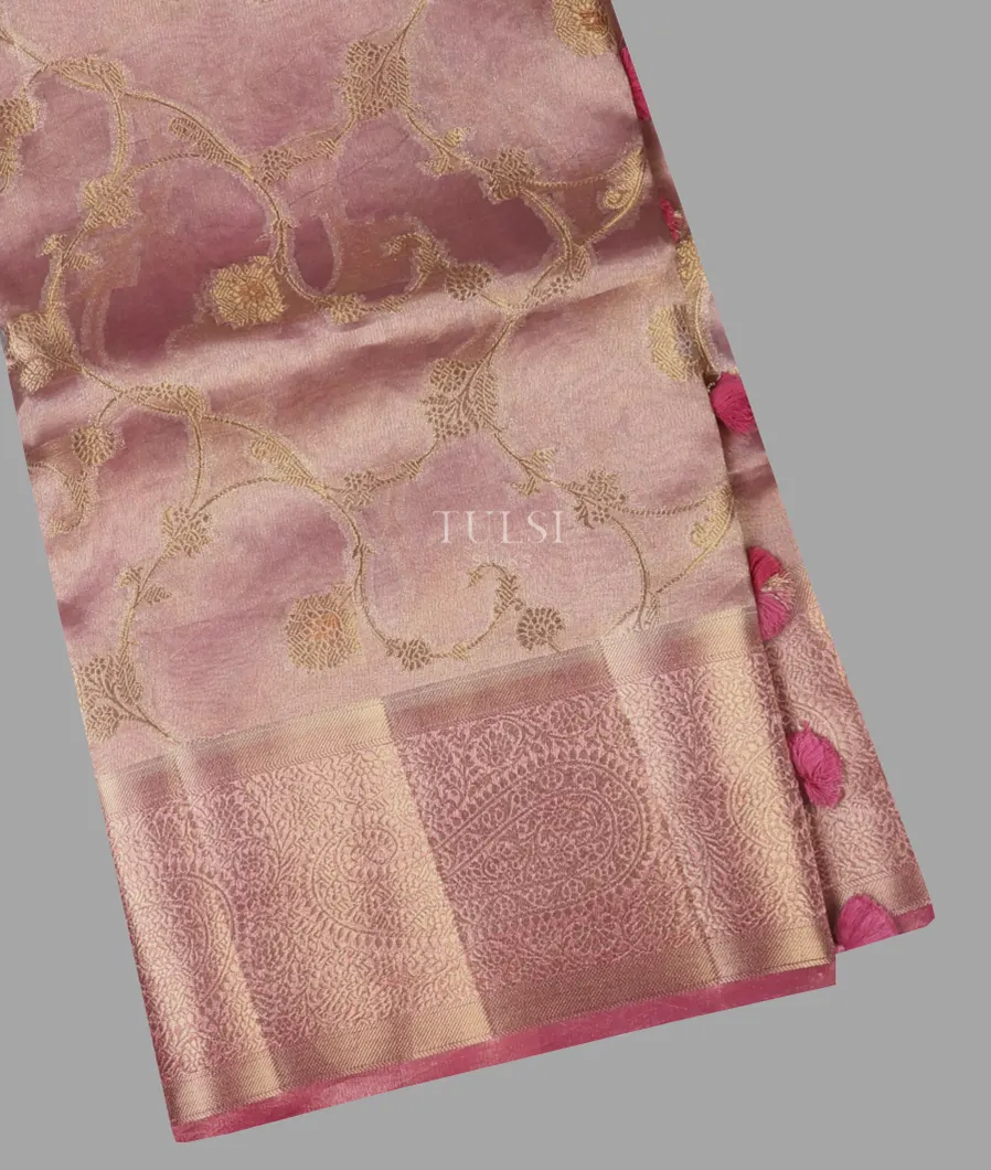 Pink Banaras Tissue Organza Saree T676961-image