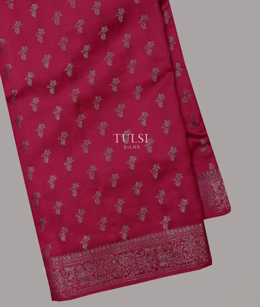 Dark Pink Banaras Silk Saree T674826-image