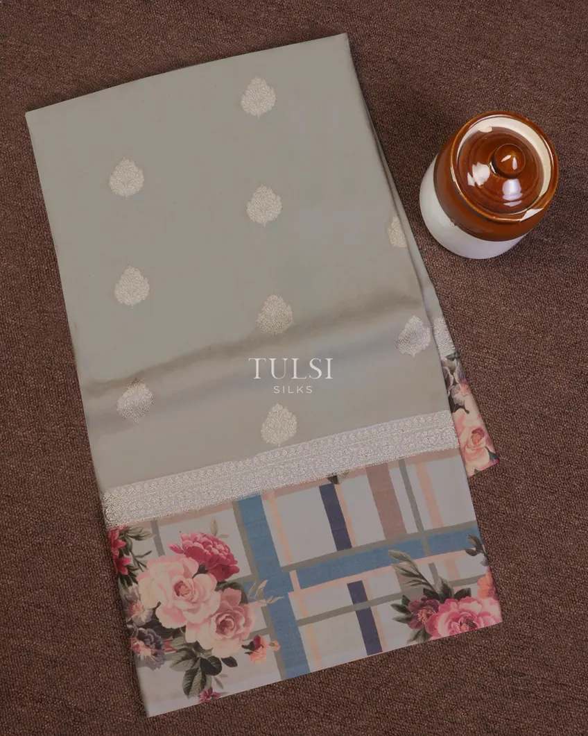 Light Grey Banaras Kathan Silk Saree T670534-image